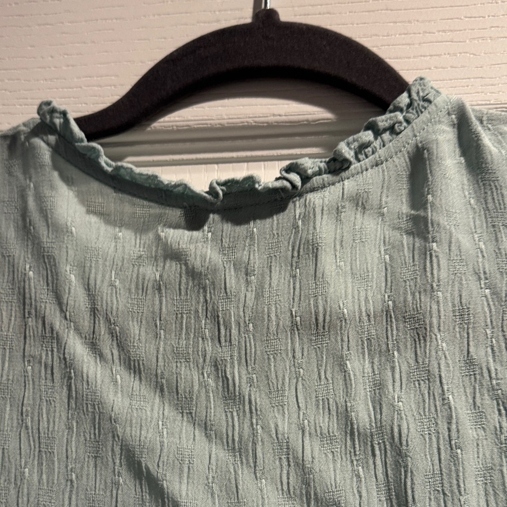 1. State Light Green Button-Down Blouse - Picture 9 of 9